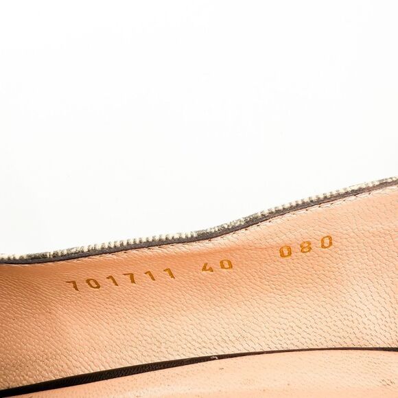 Gucci GG Blondie Monogram Loafers Block Heel Neutral Pumps EU 40 US 10 - Picture 9 of 12